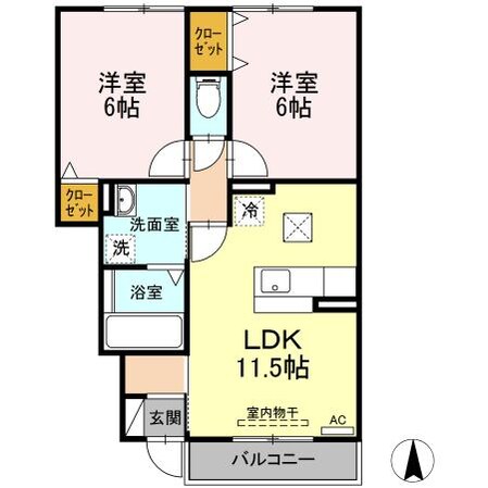 リヴェール長戸 B棟の物件間取画像